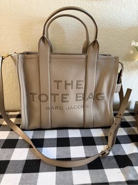 Marc Jacobs CEMENT Pebbled Leather 'The Tote Bag' Top-Handle Tote